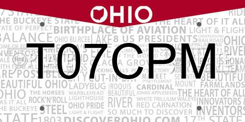 T07CPM Ohio License Plate