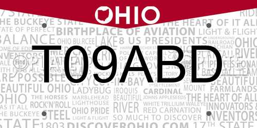 T09ABD Ohio License Plate