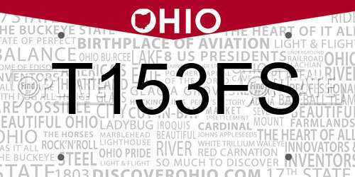 T153FS Ohio License Plate