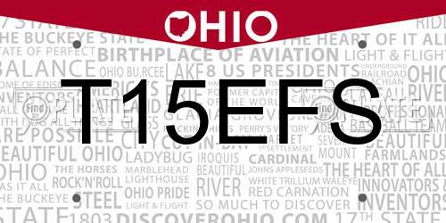 T15EFS Ohio License Plate