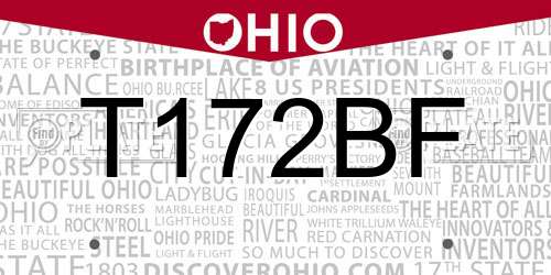 T172BF Ohio License Plate