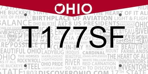 T177SF Ohio License Plate