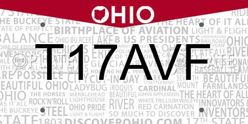 T17AVF Ohio License Plate