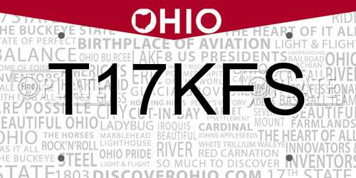 T17KFS Ohio License Plate
