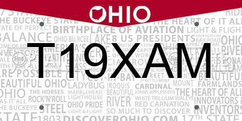 T19XAM Ohio License Plate