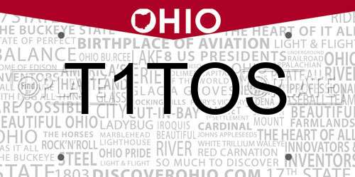 T1TOS Ohio License Plate