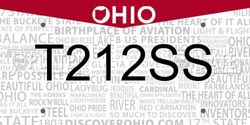 T212SS Ohio License Plate