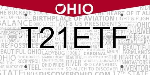 T21ETF Ohio License Plate