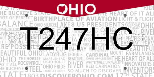 T247HC Ohio License Plate