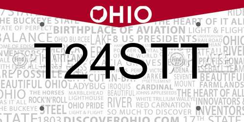 T24STT Ohio License Plate