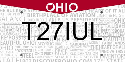 T27IUL Ohio License Plate