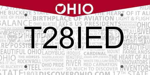 T28IED Ohio License Plate