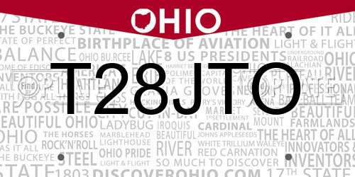 T28JTO Ohio License Plate