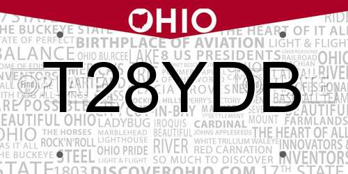 T28YDB Ohio License Plate