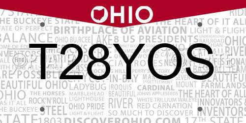 T28YOS Ohio License Plate