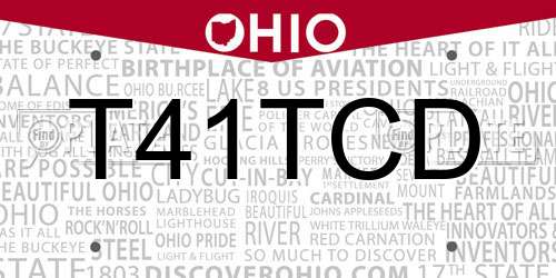 T41TCD Ohio License Plate