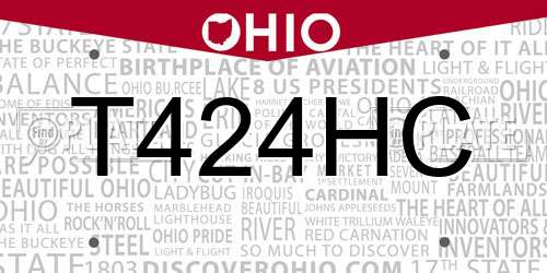 T424HC Ohio License Plate