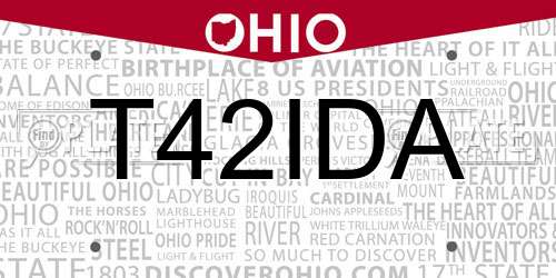 T42IDA Ohio License Plate