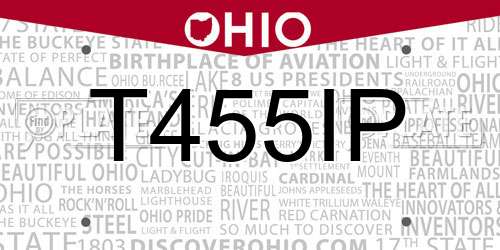 T455IP Ohio License Plate