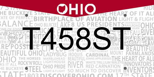 T458ST Ohio License Plate