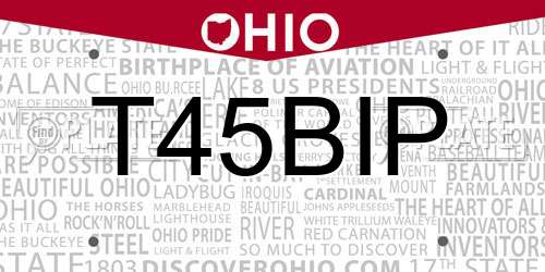 T45BIP Ohio License Plate