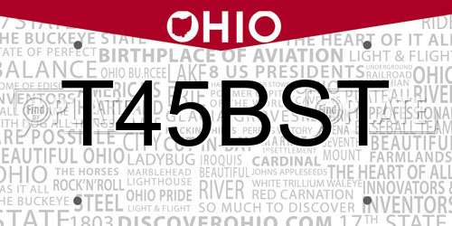 T45BST Ohio License Plate