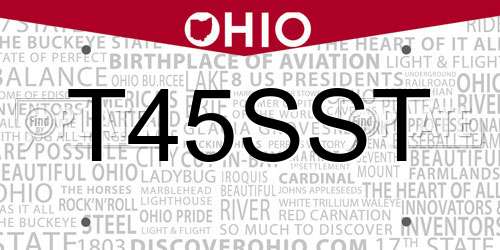 T45SST Ohio License Plate
