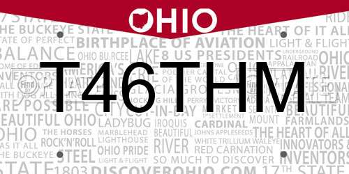 T46THM Ohio License Plate