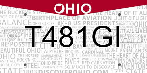 T481GI Ohio License Plate