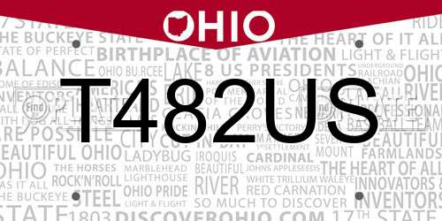 T482US Ohio License Plate