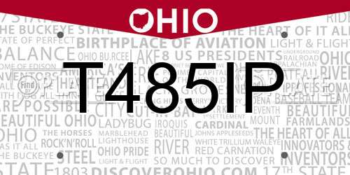 T485IP Ohio License Plate