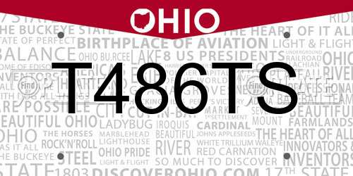 T486TS Ohio License Plate