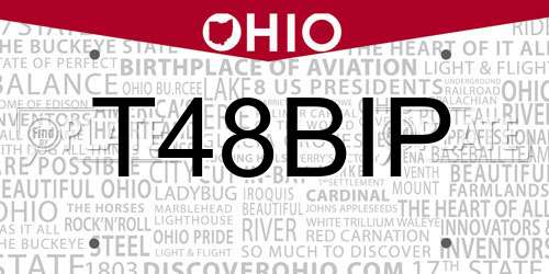 T48BIP Ohio License Plate