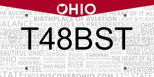 T48BST Ohio License Plate