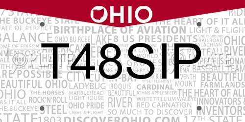 T48SIP Ohio License Plate