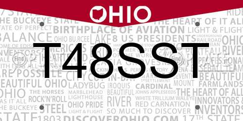T48SST Ohio License Plate