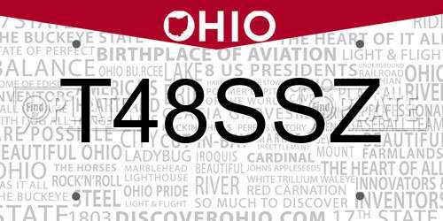 T48SSZ Ohio License Plate
