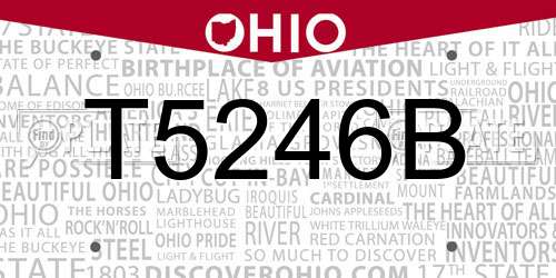 T5246B Ohio License Plate