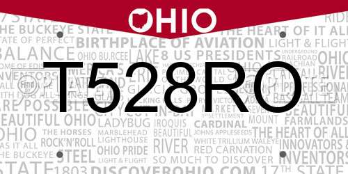 T528RO Ohio License Plate