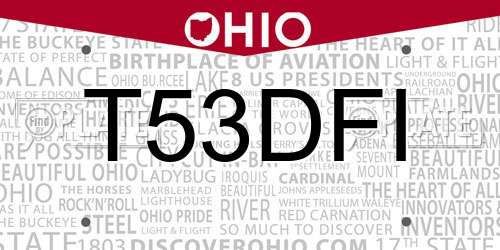 T53DFI Ohio License Plate