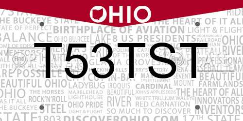 T53TST Ohio License Plate