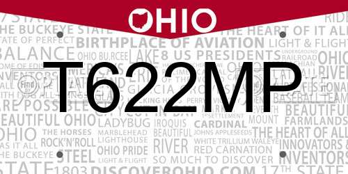 T622MP Ohio License Plate