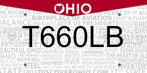 T660LB Ohio License Plate