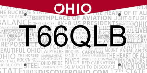 T66QLB Ohio License Plate