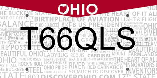 T66QLS Ohio License Plate