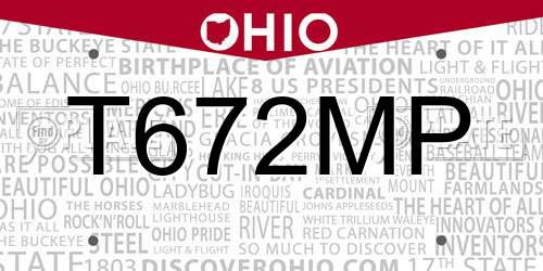 T672MP Ohio License Plate