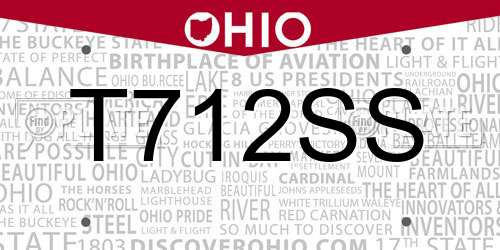 T712SS Ohio License Plate