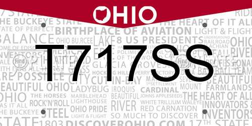 T717SS Ohio License Plate