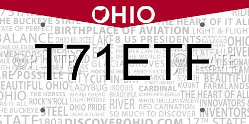 T71ETF Ohio License Plate