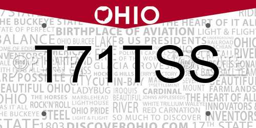 T71TSS Ohio License Plate
